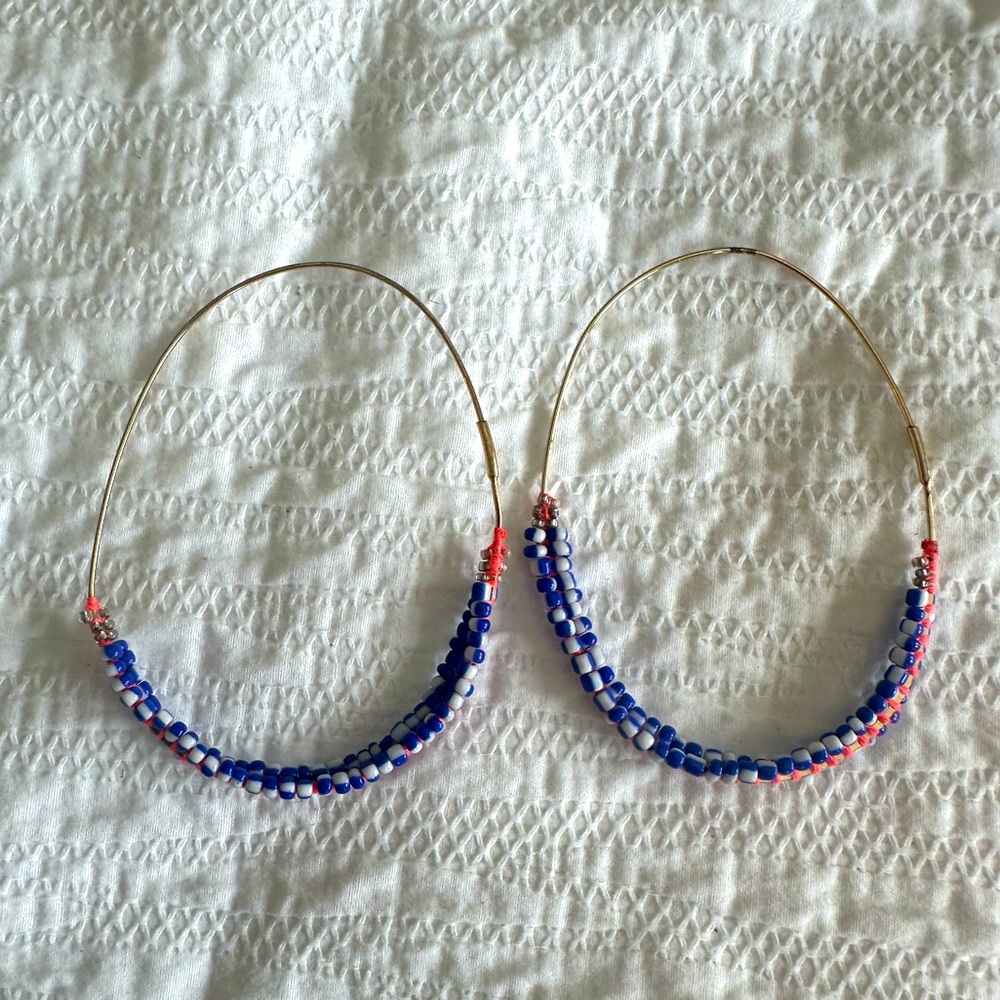 Anthropologie beaded hoop earrings